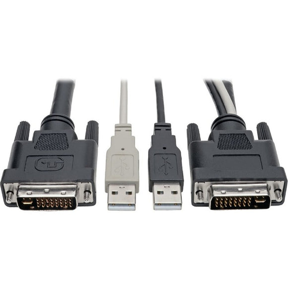 Tripp Lite DVI to USB-A Dual KVM Cable Kit 2x Male 2x Male 1080p @60Hz 10ft