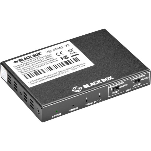 Black Box Hdmi 2.0 4k60 Splitter - 1x2, Gsa
