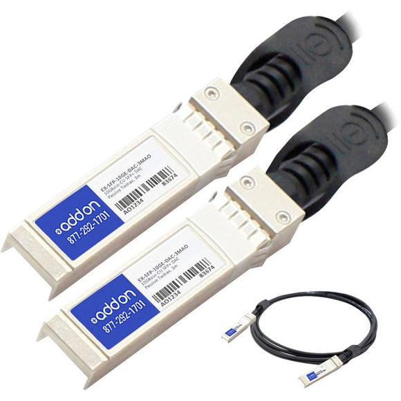 AddOn Juniper Networks EX-SFP-10GE-DAC-3M Compatible TAA Compliant 10GBase-CU SFP+ to SFP+ Direct Attach Cable (Passive Twinax, 3m)