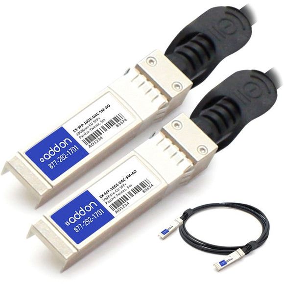 AddOn Juniper Networks EX-SFP-10GE-DAC-5M Compatible TAA Compliant 10GBase-CU SFP+ to SFP+ Direct Attach Cable (Passive Twinax, 5m)