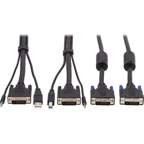 Tripp Lite Dual DVI KVM Cable Kit 3 in 1 DVI USB 3.5mm Audio 3xM/3xM 6ft