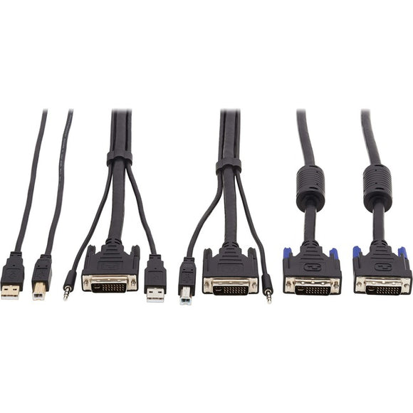 Tripp Lite DVI KVM Cable Kit DVI USB 3.5mm Audio 3xM/M USB M/M DVI M/M 6ft