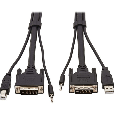Tripp Lite DVI KVM Cable Kit 3 in 1 DVI, USB 3.5mm Audio 3xM/3xM Black 10ft