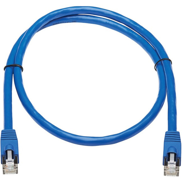 Tripp Lite Cat6a Patch Cable F/UTP Snagless w/ PoE 10G CMR-LP Blue M/M 3ft