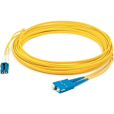 AddOn 100m LC (Male) to SC (Male) Straight Yellow OS2 Duplex Plenum Fiber Patch Cable
