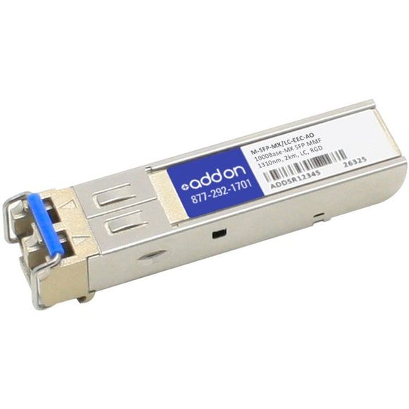 AddOn Hirschmann M-SFP-MX/LC-EEC Compatible TAA Compliant 1000Base-MX SFP Transceiver (MMF, 1310nm, 2km, LC, Rugged)