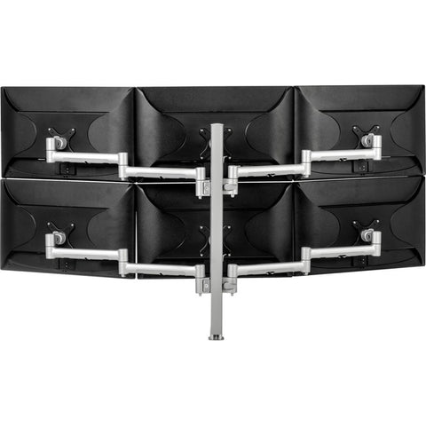 Atdec six display monitor arm desk mount - Flat and Curved up to 24in - VESA 75x75, 100x100
