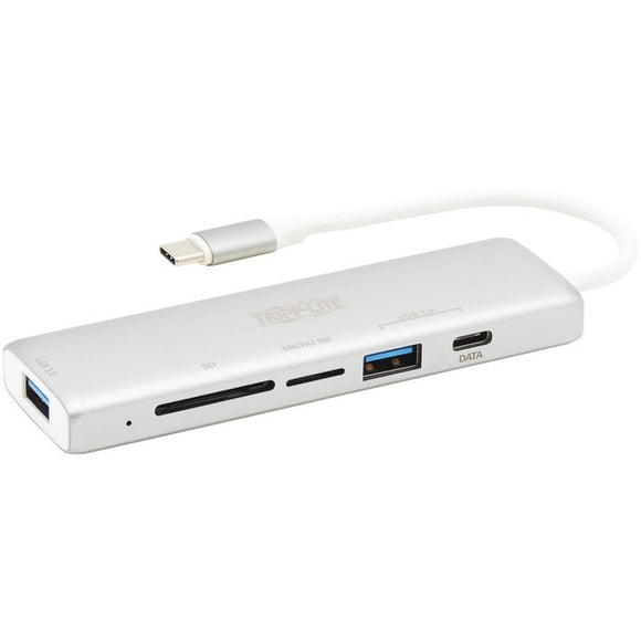 Tripp Lite USB C Multiport Adapter 2x USB-A 1x USB-C Card Reader Silver