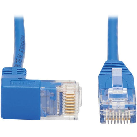 Tripp Lite Cat6 Ethernet Cable Down Right Angled Slim Molded M/M Blue 1ft