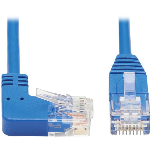 Tripp Lite Cat6 Ethernet Cable Right Angled UTP Slim Molded M/M Blue 3ft