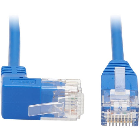 Tripp Lite Cat6 Ethernet Cable Up Angled UTP Slim Molded M/M RJ45 Blue 3ft