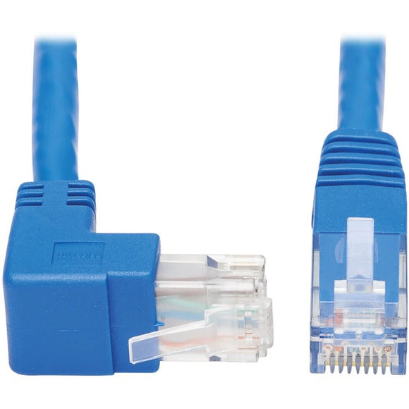 Tripp Lite Up-Angle Cat6 Gigabit Molded UTP Ethernet Cable (RJ45 Right-Angle Up M to RJ45 M) Blue 20 ft. (6.09 m)