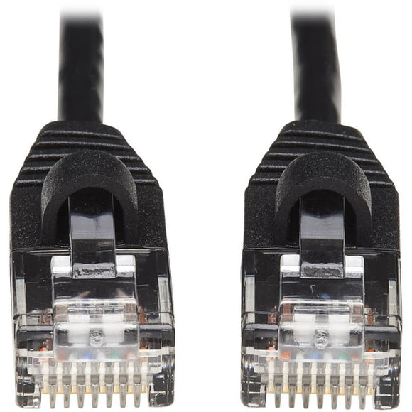 Tripp Lite Cat6a 10G Snagless Molded Slim UTP Network Patch Cable (M/M), Black, 15 ft.