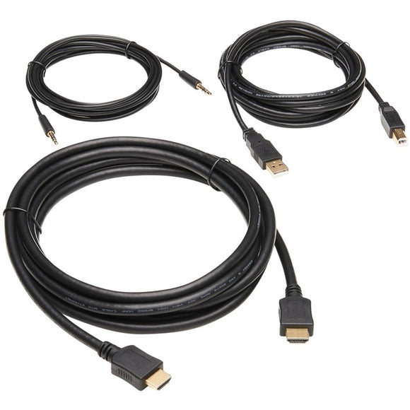 Tripp Lite HDMI KVM Cable Kit - 4K HDMI, USB 2.0, 3.5 mm Audio (M/M), Black, 10 ft.