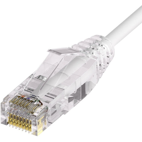 Unirise Clearfit Slim™ Cat6A 28AWG Patch Cable, Snagless, White, 5ft