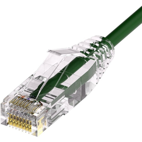 Unirise Clearfit Slim™ Cat6A 28AWG Patch Cable, Snagless, Green, 6ft