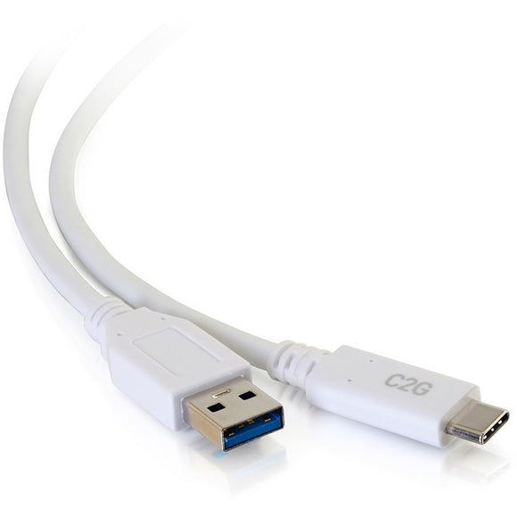 C2G 3ft USB 3.0 Type C to USB A - USB Cable White M/M