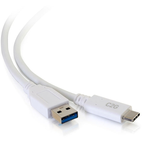 C2G 10ft USB 3.0 Type C to USB A - USB Cable White M/M