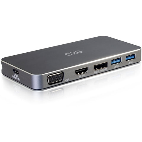 C2G Dual Monitor Docking Station - USB C to 4K HDMI, DIsplayPort & VGA