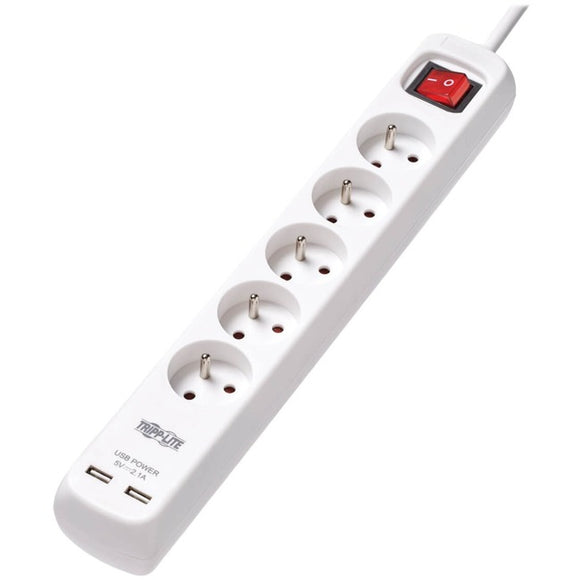 Tripp Lite Power Strip 5-Outlet French Type E Outlet 220-250V USB Charging