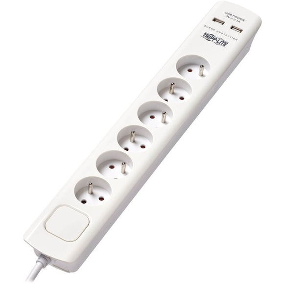 Tripp Lite Surge Protector Power Strip 6-Outlet French Type E USB Charging