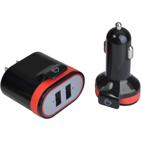 SIIG Fast Charging USB Wall Charger & Car Charger Bundle Pack - Black
