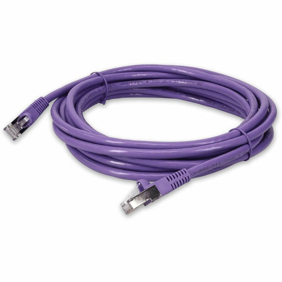 AddOn 12ft RJ-45 (Male) to RJ-45 (Male) Purple Cat6 Straight Shielded Twisted Pair PVC Copper Patch Cable
