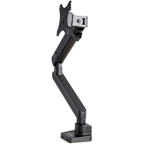 StarTech.com Desk Mount Monitor Arm with 2x USB 3.0 ports - Slim Full Motion Single Monitor VESA Mount up to 8kg Display - C-Clamp/Grommet