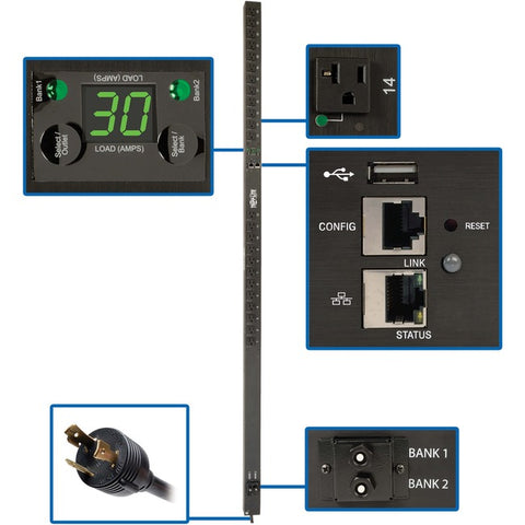 Tripp Lite PDU Monitored Per Outlet 24 5-15/20R 30A 2.9kW LX Platform 0U