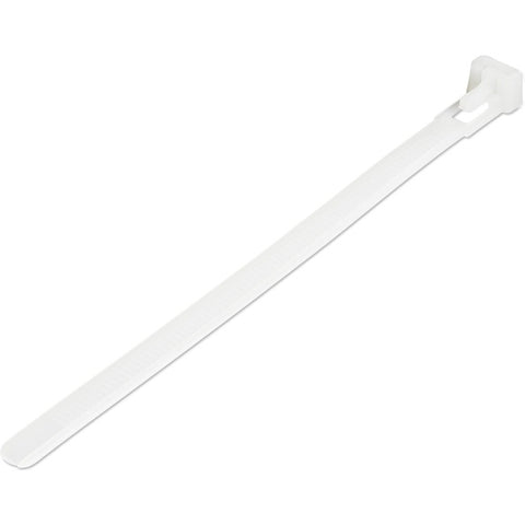 StarTech.com 6"(15cm) Reusable Cable Ties, 1-3/8"(35mm) Dia. 50lb(22Kg) Tensile Strength, Nylon, In/Outdoor, UL Listed, 100 Pack, White