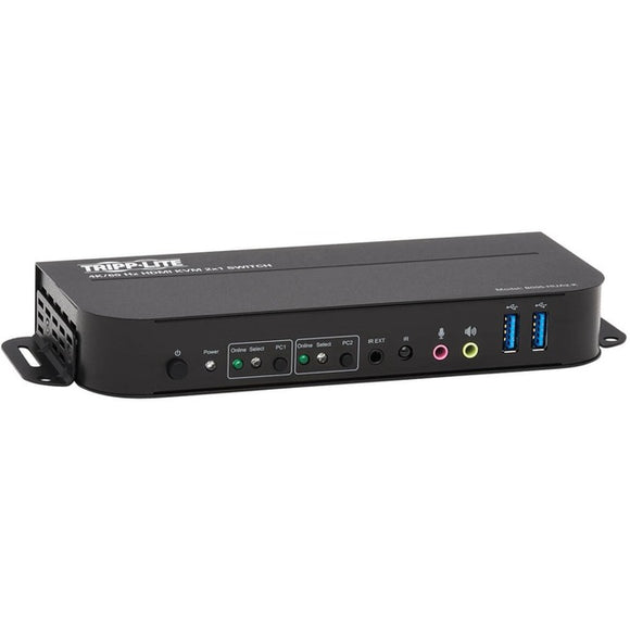Tripp Lite HDMI USB KVM Switch 2-Port 4K 60Hz HDR HDCP 2.2 IR USB Cables