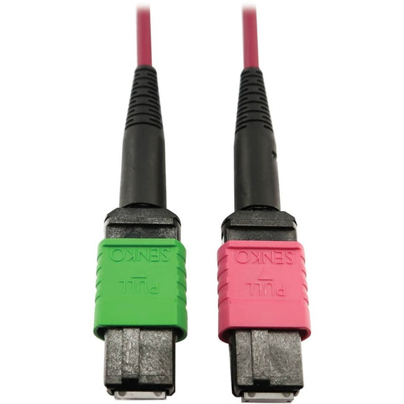Tripp Lite Multimode Fiber Optic Cable 400G OM4 MTP/MPO-APC to MTP/MPO-UPC F/F 1M