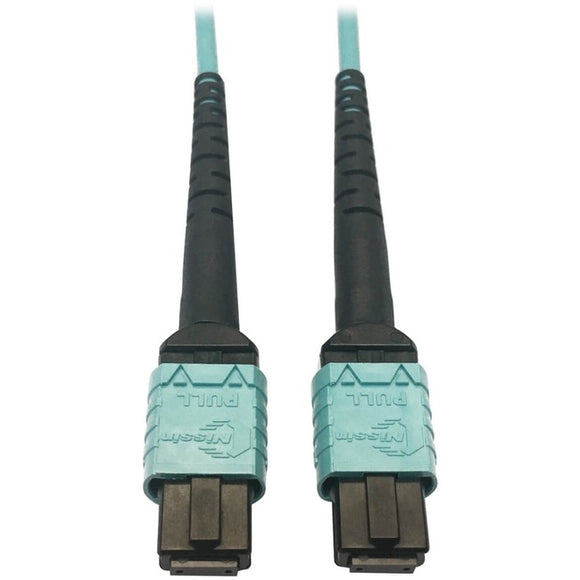 Tripp Lite Multimode Fiber Optic Cable OM4 Plenum 400G 50 24F MTP/MPO-PC F/F 3M