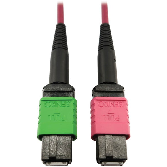 Tripp Lite Multimode Fiber Optic Cable 400G OM4 MTP/MPO-APC to MTP/MPO-UPC F/F 5M