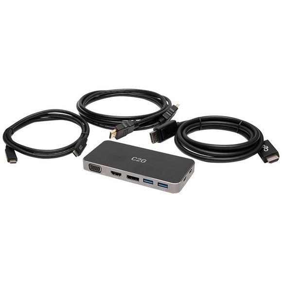 C2G Dual Monitor Docking Station Kit - USB C to 4K HDMI, DisplayPort & VGA