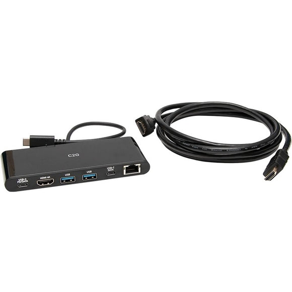 C2G USB C Docking Station Kit - USB C to HDMI, Ethernet and USB & 6ft HDMI