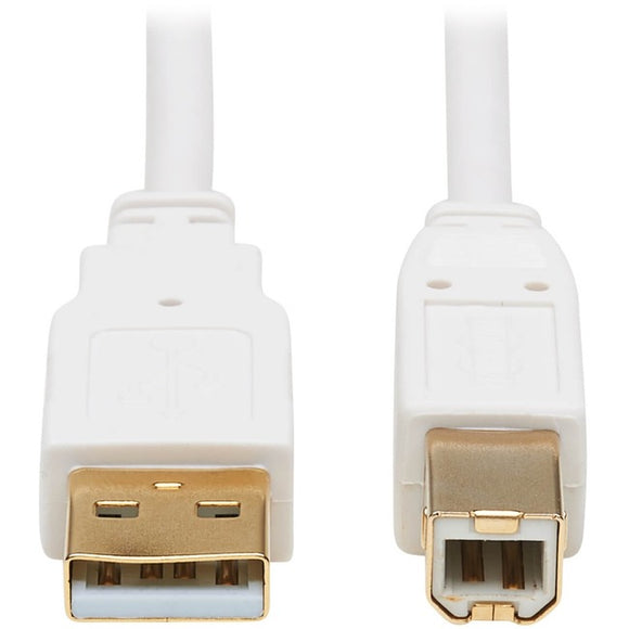 Tripp Lite Safe-IT USB-A to USB-B Antibacterial Cable (M/M), USB 2.0, White, 10 ft.