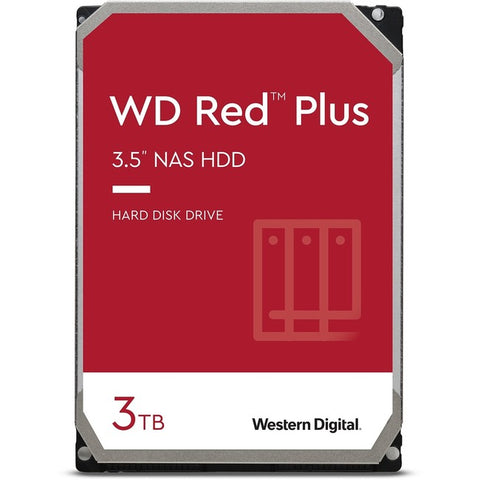 Western Digital Red Plus WD30EFZX 3 TB Hard Drive - 3.5" Internal - SATA (SATA/600) - Conventional Magnetic Recording (CMR) Method