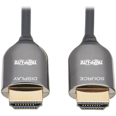Tripp Lite 8K HDMI Plenum-Rated Fiber Active Optical Cable (AOC) - 8K UHD @ 60 Hz, HDR, M/M, Black, 15 m