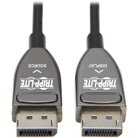 Tripp Lite DisplayPort Active Optical Cable (AOC), 8K 60 Hz (M/M), CL3 Rated, Latching Connectors, Black, 15 m (49 ft.)