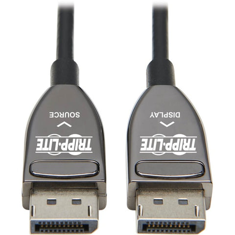 Tripp Lite DisplayPort Active Optical Cable (AOC), 8K 60 Hz (M/M), CL3 Rated, Latching Connectors, Black, 25 m (82 ft.)