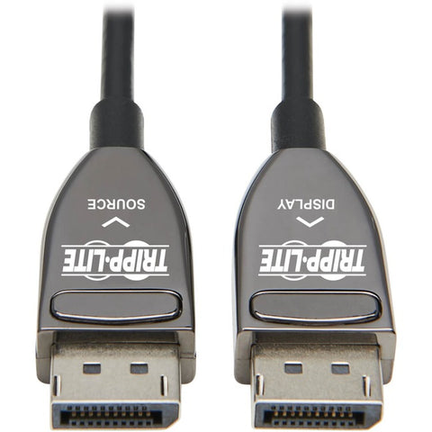 Tripp Lite DisplayPort Active Optical Cable (AOC), 8K 60 Hz (M/M), CL3 Rated, Latching Connectors, Black, 30 m (98 ft.)