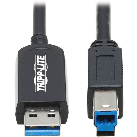 Tripp Lite USB 3.2 Gen 1 Plenum-Rated Fiber Active Optical Cable (AOC) - 5 Gbps, (A to B M/M), Black, 20 m