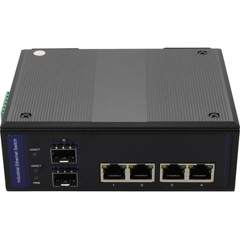 AddOn 4 10/100Base-TX(RJ-45) to 2 Open SFP port Industrial Media Converter Switch