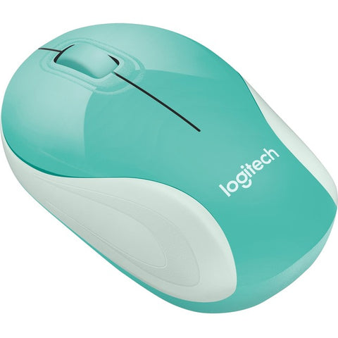 Logitech Wireless Mini Mouse M187 Ultra Portable, 2.4 GHz with USB Receiver, 1000 DPI Optical Tracking, 3-Buttons, PC / Mac / Laptop - Bright Teal