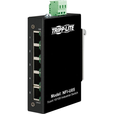 Tripp Lite Ethernet Switch Unmanaged 5Port Industrial DIN Mount 10/100 Mbps