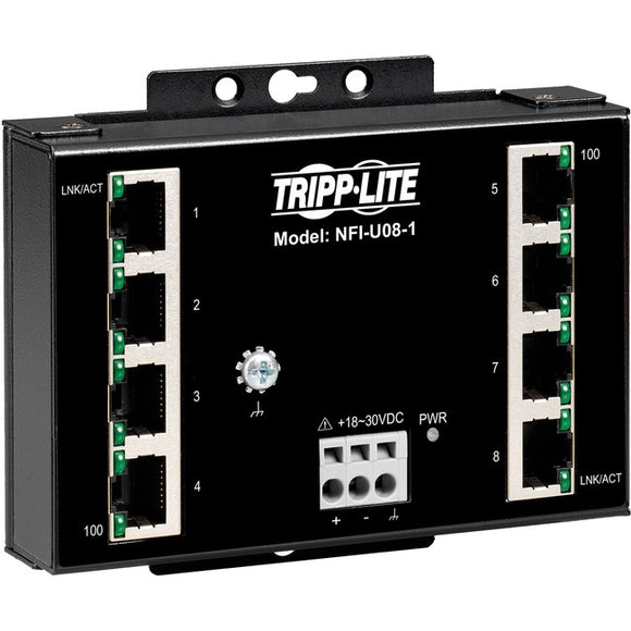 Tripp Lite Ethernet Switch Unmanaged 8Port Industrial Wallmount 10/100 Mbps