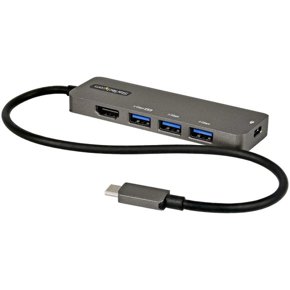 StarTech.com USB C Multiport Adapter, USB-C to HDMI 4K 60Hz (HDR10), 100W PD Pass-Through, 4xUSB 3.0, USB Type-C Mini Dock, 12