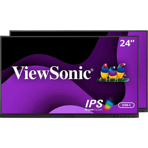 ViewSonic VG2455_56A_H2 24" Dual Pack Head-Only 1080p IPS Docking Monitors with USB C (x1 VG2455 and x1 VG2456a)