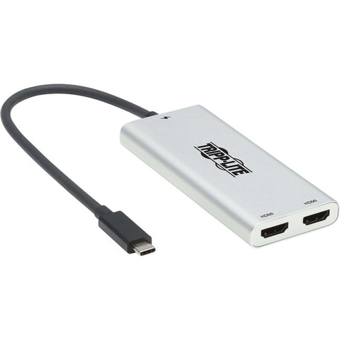 Tripp Lite Dual-Monitor Thunderbolt 3 to HDMI Adapter (M/2xF) - 4K 60 Hz, 4:4:4, Silver